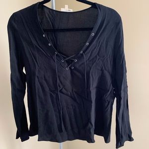 Aritzia Black tie up top